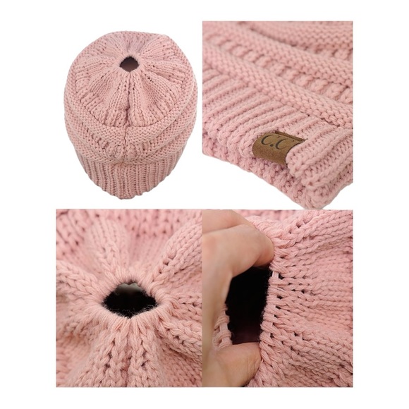 CC Ponytail Beanie - Blush Pink - Picture 6 of 9